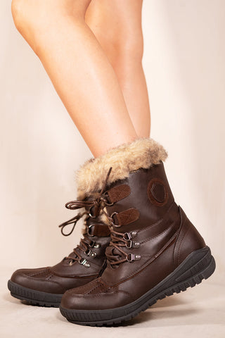 Lace up booties with on sale fur