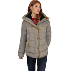 WRENLY QUILTED HOODED WINTER COAT WITH FULL SLEEVES IN BEIGE