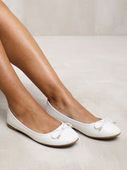 BEXLEY SLIP ON FLAT PUMPS IN SILVER PATENT