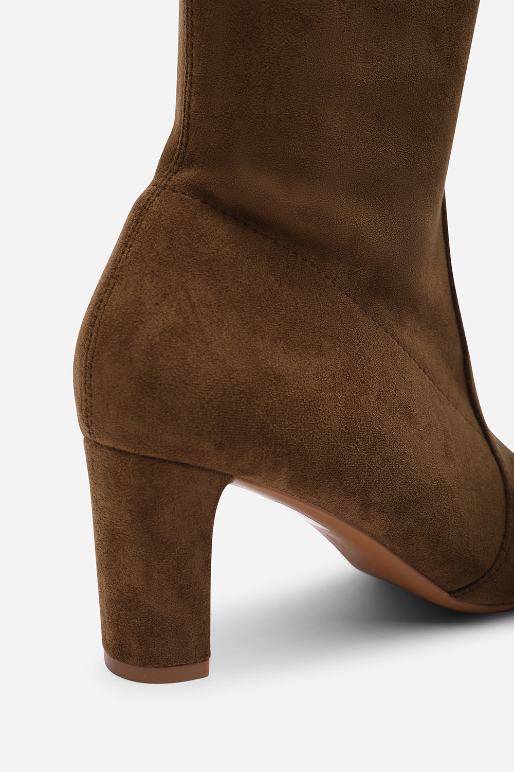 Winnie Khaki Suede Block Heel Over The Knee Boots