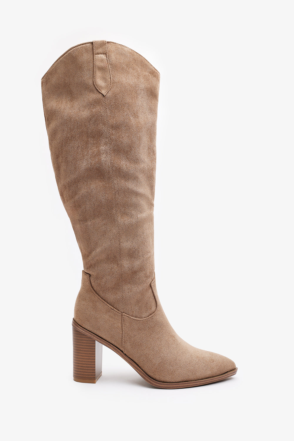 Regina Camel Suede Knee High Block Heeled Boot