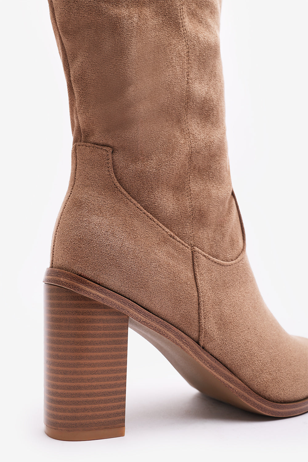 Regina Camel Suede Knee High Block Heeled Boot