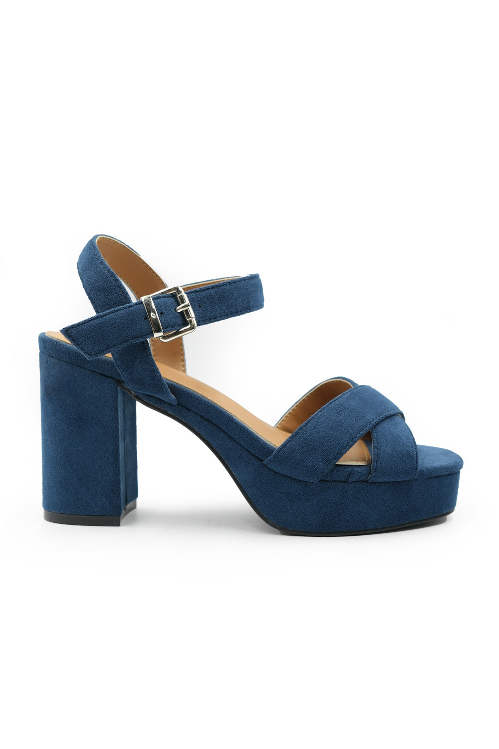 Navy strappy block heels hotsell