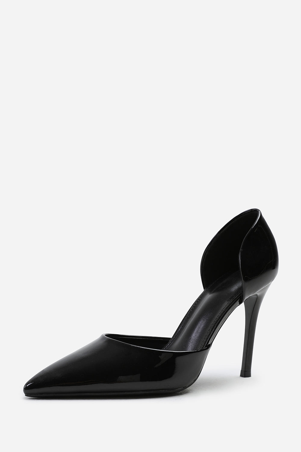 ATHENS POINTED TOE STILETTO HIGH HEELS IN BLACK PATENT