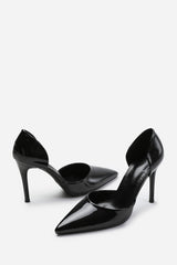 ATHENS POINTED TOE STILETTO HIGH HEELS IN BLACK PATENT