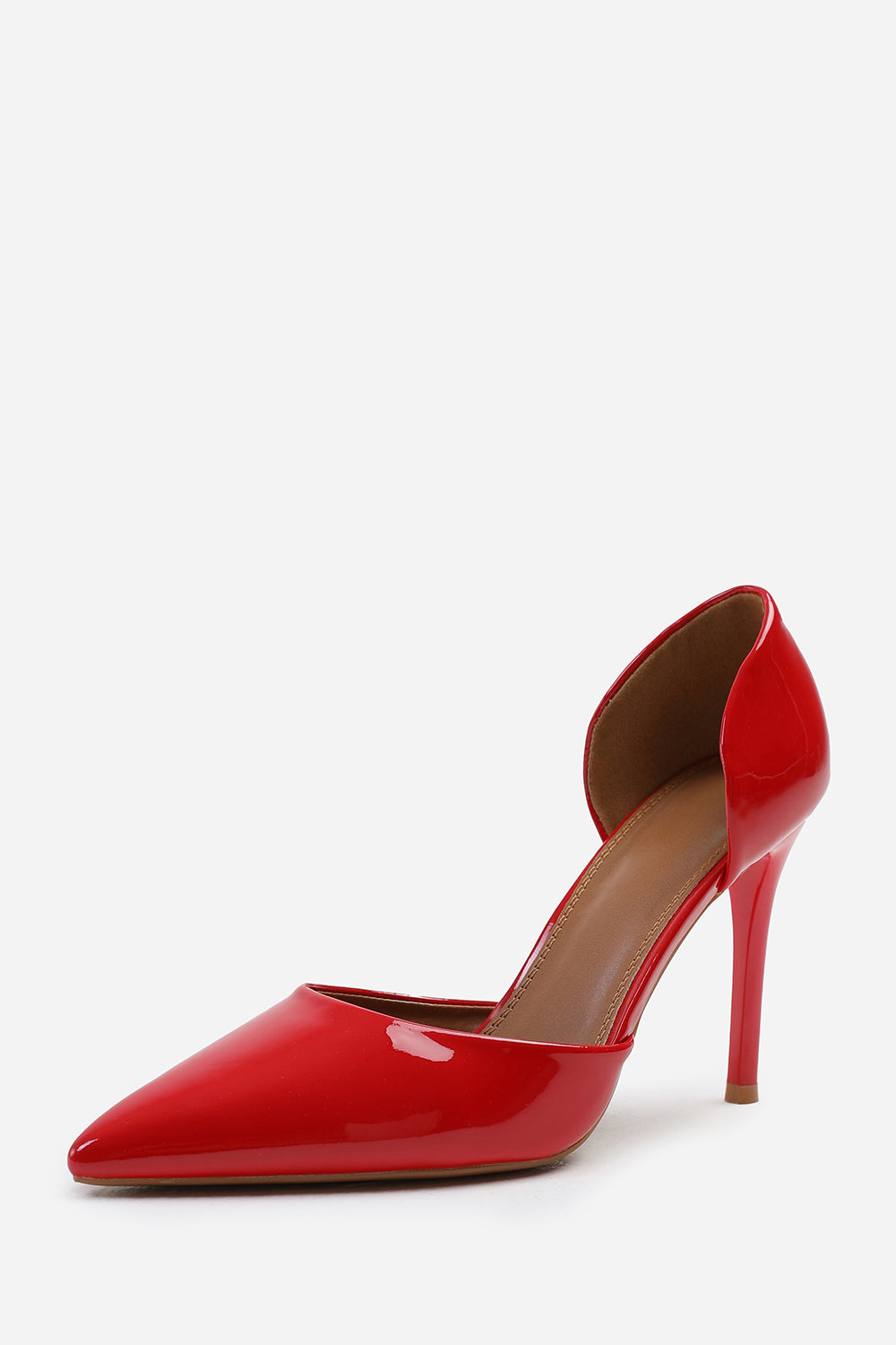 ATHENS POINTED TOE STILETTO HIGH HEELS IN RED PATENT