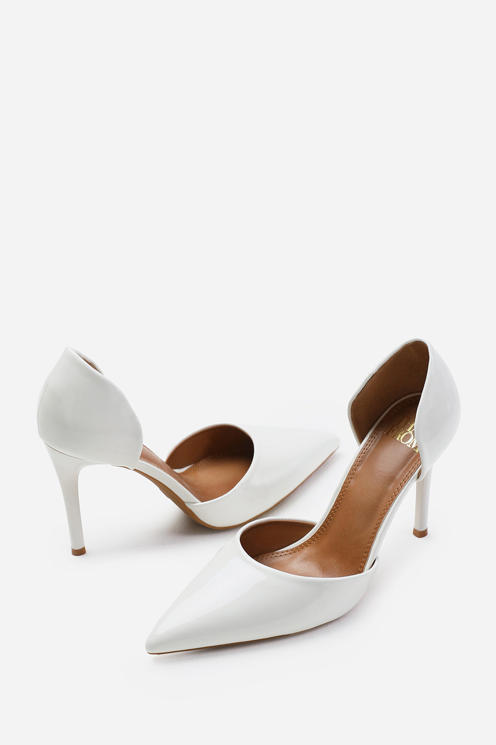 LOGAN POINTED TOE STILETTO HIGH HEELS IN WHITE PATENT