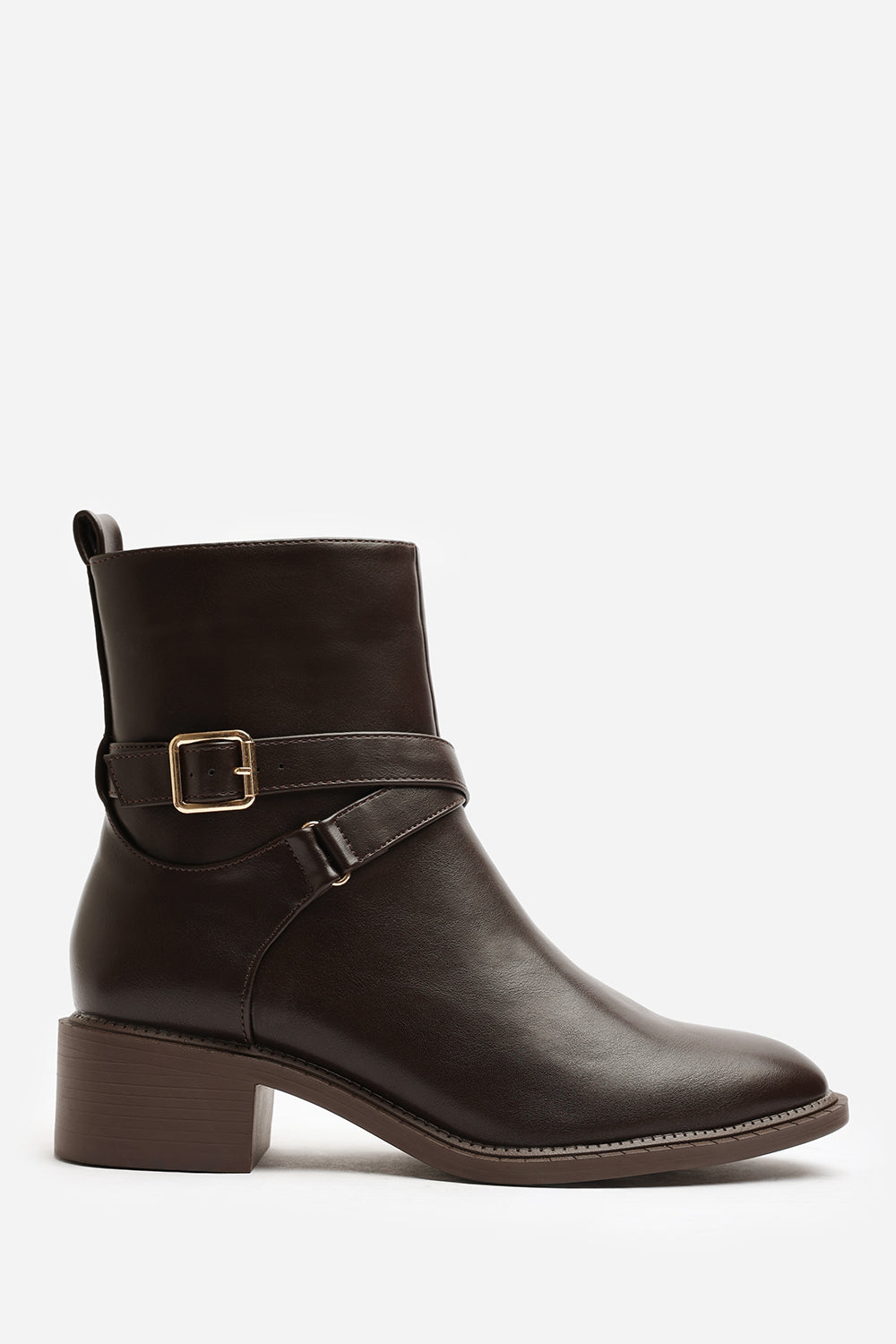Elvara Dark Brown Suede Cowboy Boots Ankle Length Western Block Heel
