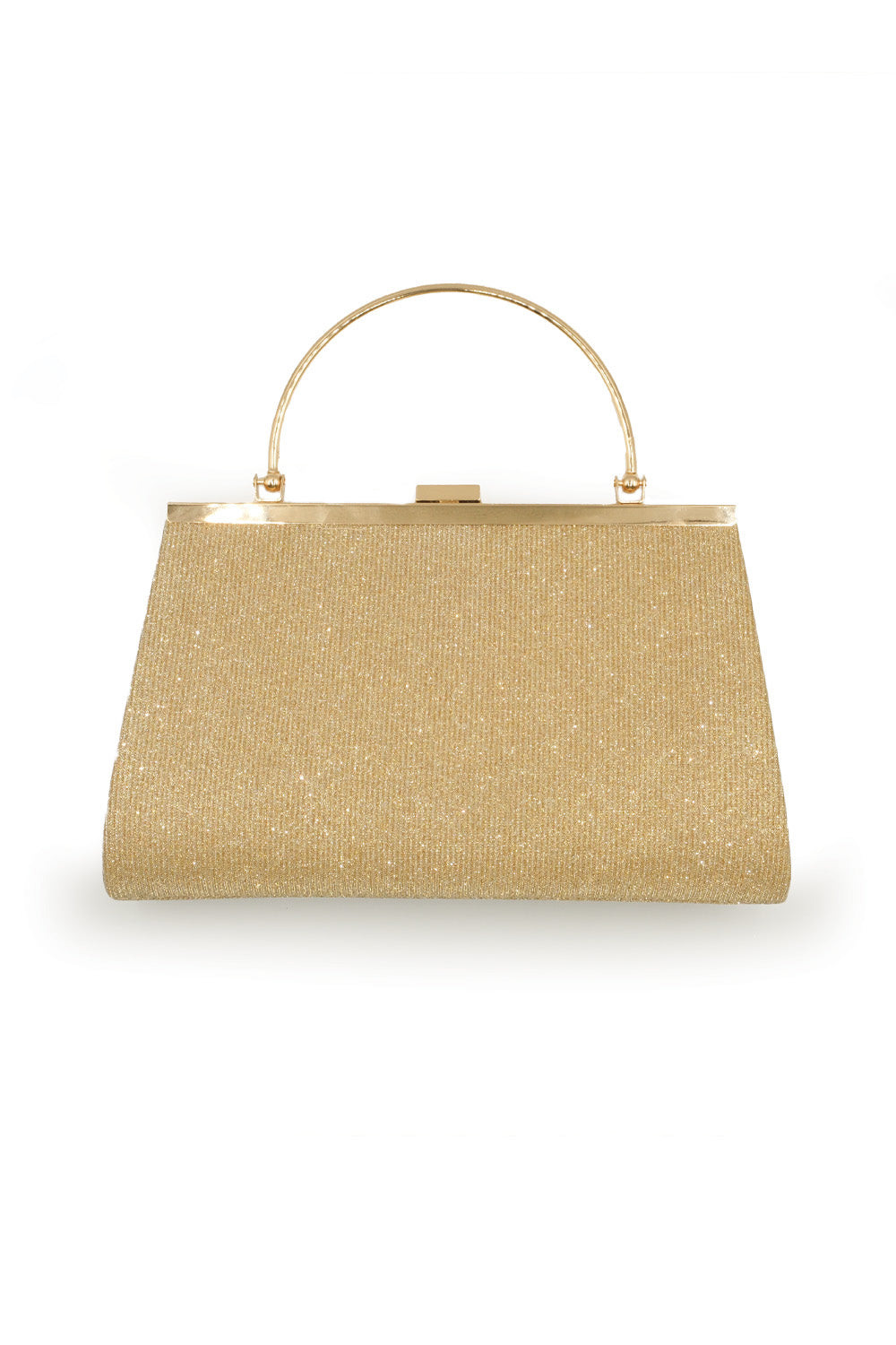 ELAINA CLUTCH WITH METAL HANDLE GRAB IN GOLD