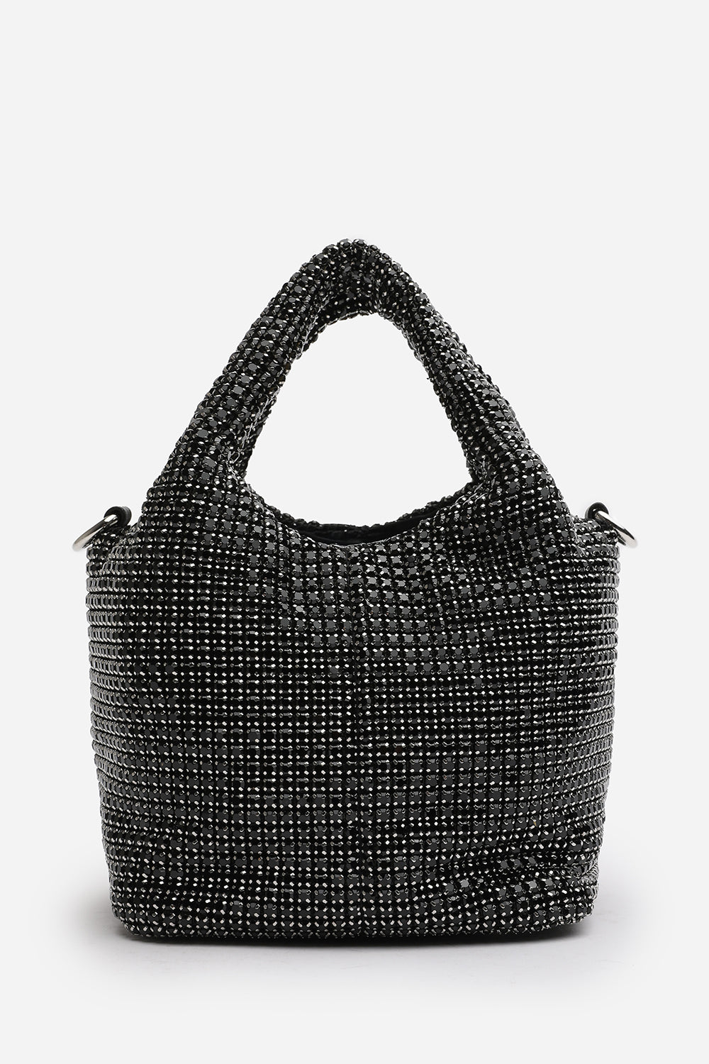Shellies Crystal Embellished Bucket Bag in Black