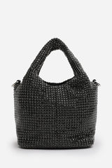 Shellies Crystal Embellished Bucket Bag in Black