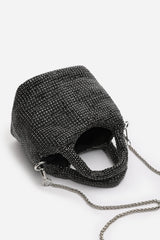 Shellies Crystal Embellished Bucket Bag in Black
