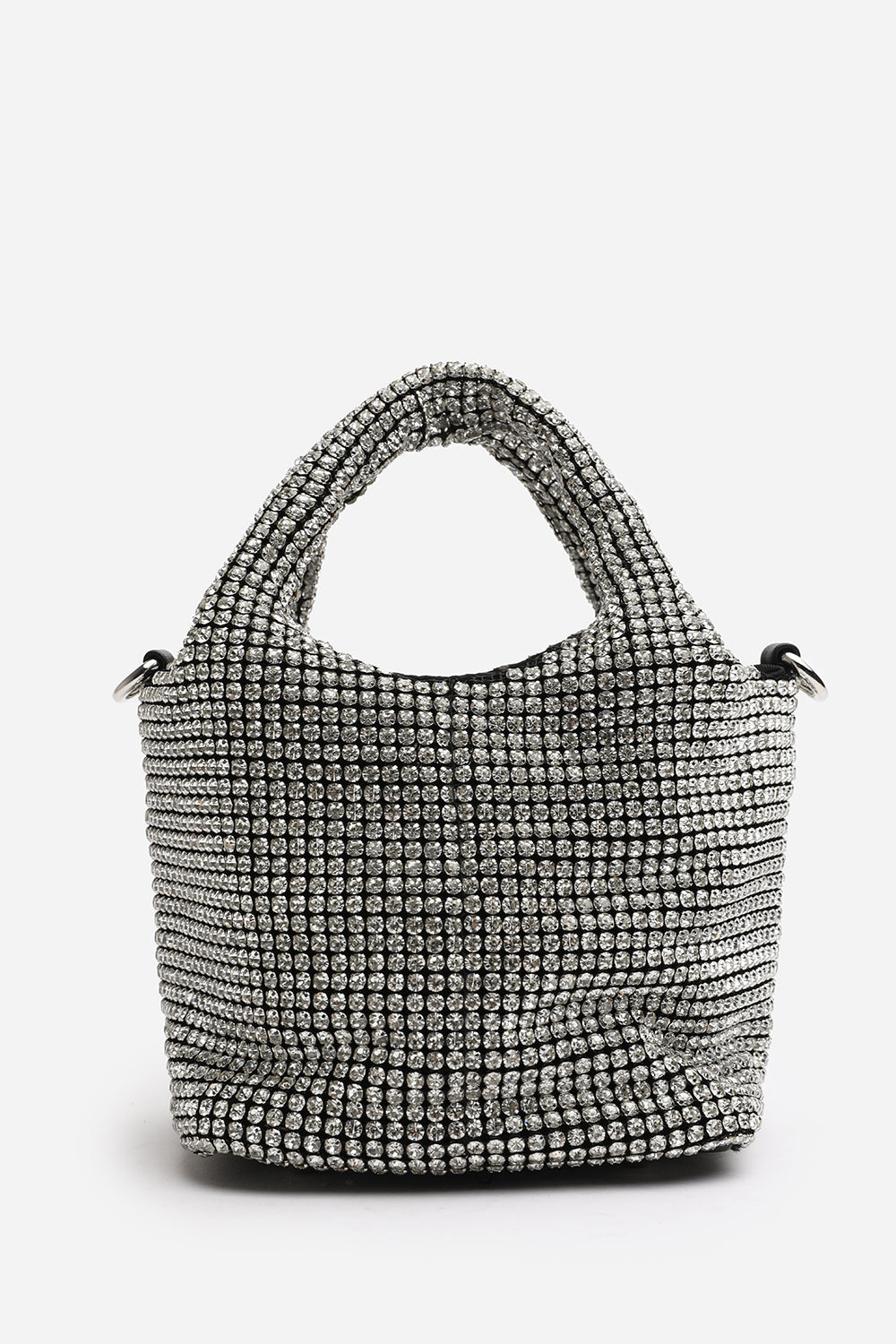 Shellies Crystal Embellished Bucket Bag in Silver