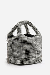 Shellies Crystal Embellished Bucket Bag in Silver