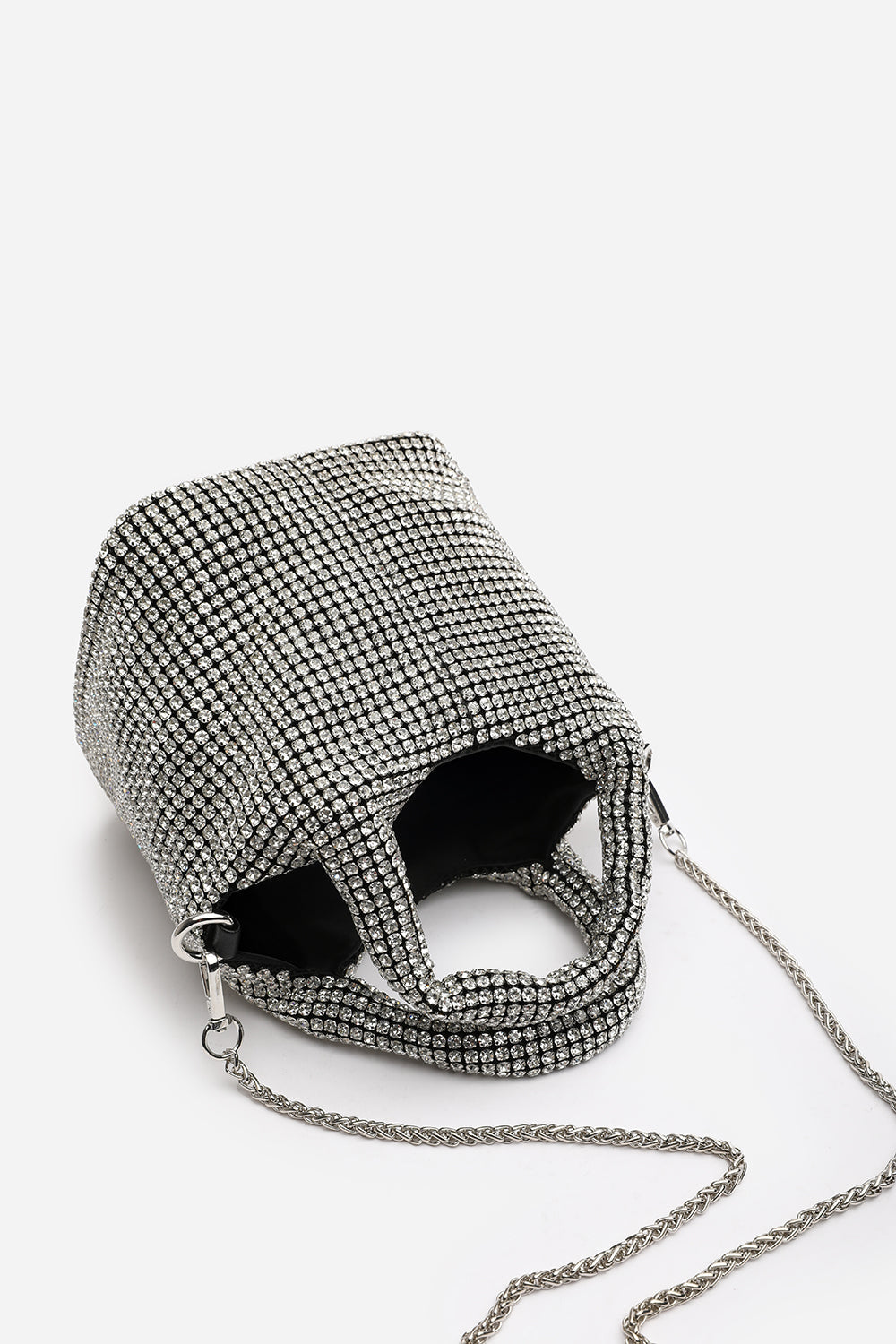 Shellies Crystal Embellished Bucket Bag in Silver