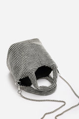 Shellies Crystal Embellished Bucket Bag in Silver