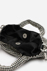 Shellies Crystal Embellished Bucket Bag in Silver