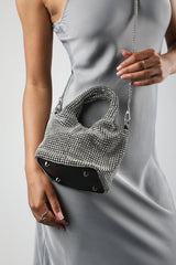 Shellies Crystal Embellished Bucket Bag in Silver