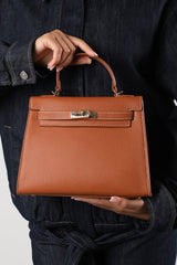 Lluvia Top Handle Satchel Mini Tote Bag with Turn-Lock Closure in Tan