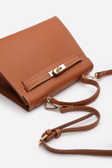 Lluvia Top Handle Satchel Mini Tote Bag with Turn-Lock Closure in Tan