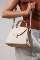 Mareas Elegant Top Handle Shoulder Bag In Cream