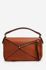 Abrazo Geometric Top Handle Bag in Tan
