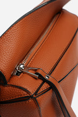 Abrazo Geometric Top Handle Bag in Tan