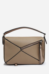 Abrazo Geometric Top Handle Bag in Taupe