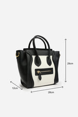 Dulce Front Zip Classic Tote Bag in Black