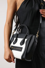Dulce Front Zip Classic Tote Bag in Black