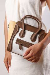 Dulce Front Zip Classic Tote Bag in Taupe