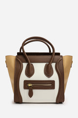 Dulce Front Zip Classic Tote Bag in Taupe