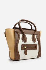Dulce Front Zip Classic Tote Bag in Taupe