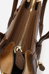 Dulce Front Zip Classic Tote Bag in Taupe