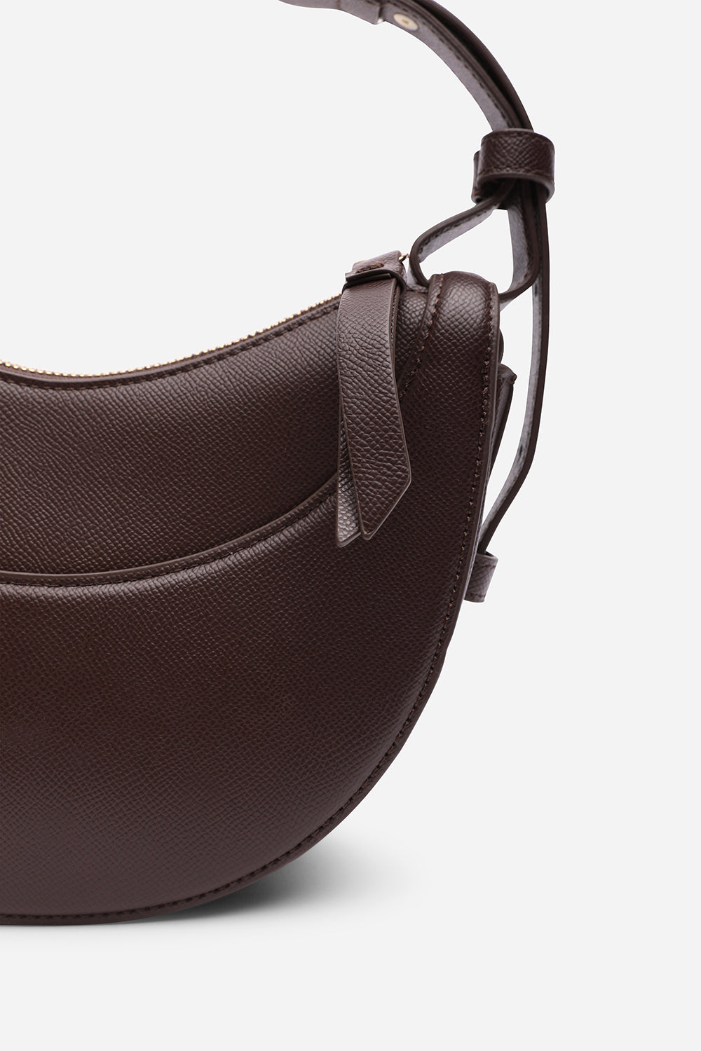 Envie Crescent Faux Leather Shoulder Bag in Dark Brown