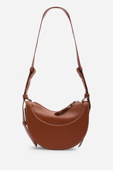 Envie Crescent Faux Leather Shoulder Bag in Tan