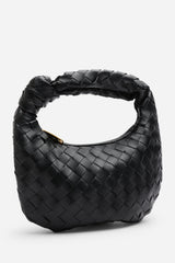 Aura Classic Woven Hobo Bag In Black