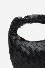 Aura Classic Woven Hobo Bag In Black