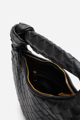 Aura Classic Woven Hobo Bag In Black