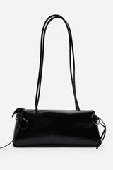 Bay Glossy Black Patent Handheld Shoulder Bag