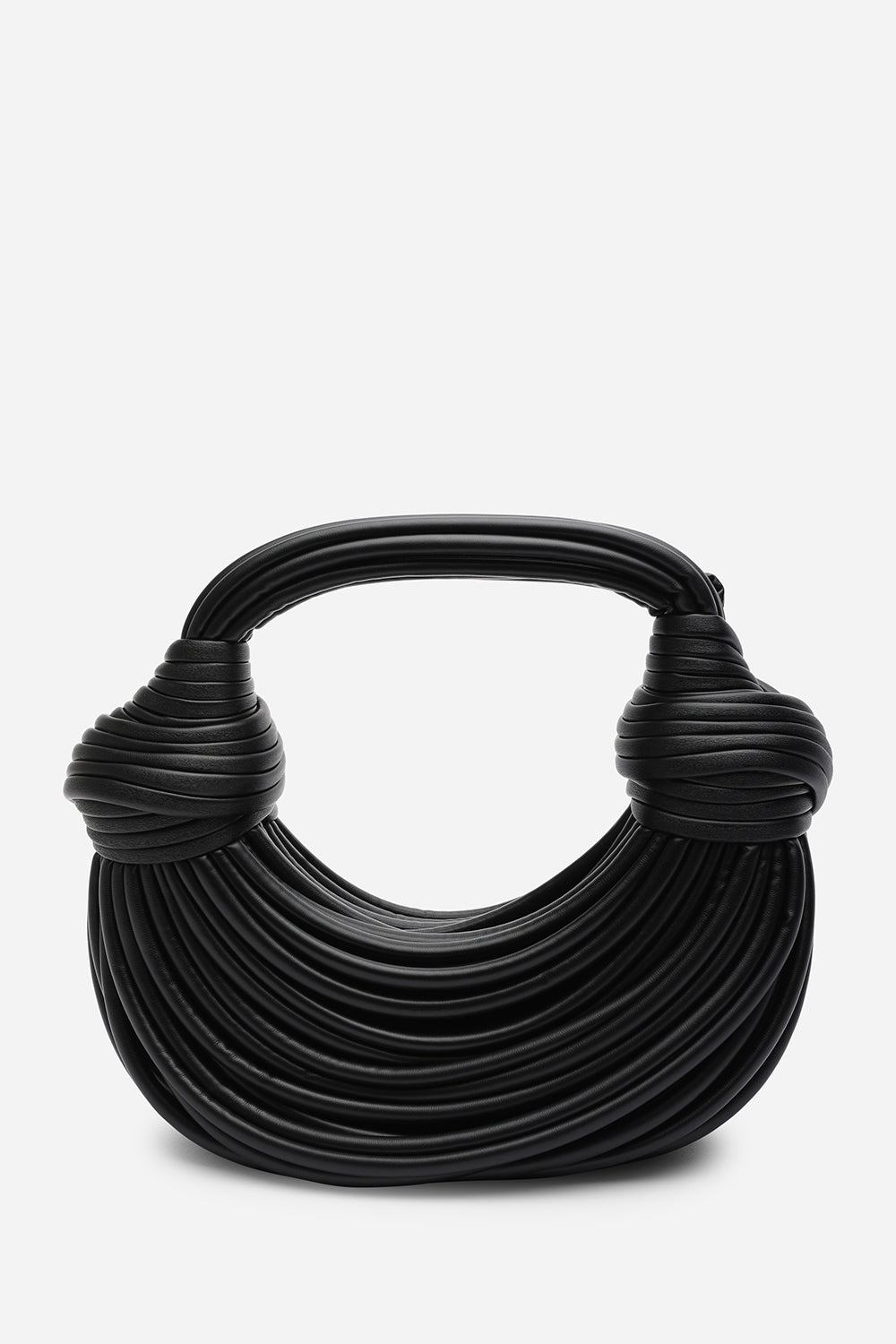 Blossom Curved Black Metallic Shoulder Bag