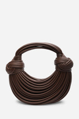 Blossom Curved Dark Brown Metallic Shoulder Bag