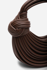 Blossom Curved Dark Brown Metallic Shoulder Bag