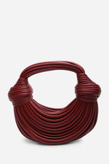 Blossom Curved Maroon Metallic Shoulder Bag