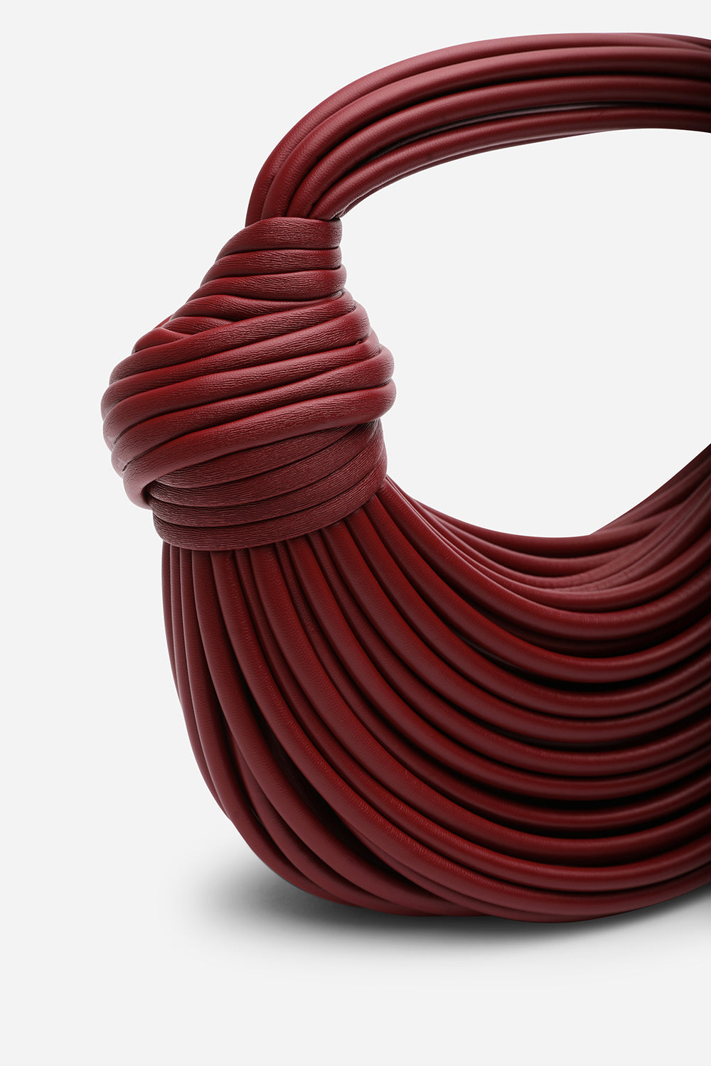 Blossom Curved Maroon Metallic Shoulder Bag