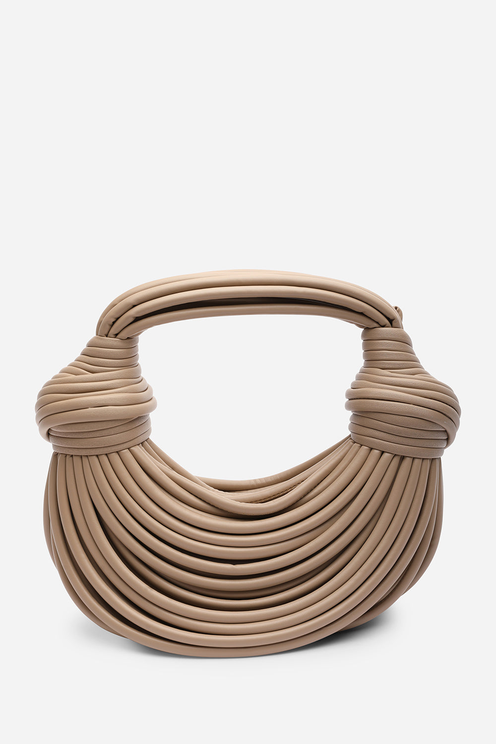 Blossom Curved Beige Metallic Shoulder Bag