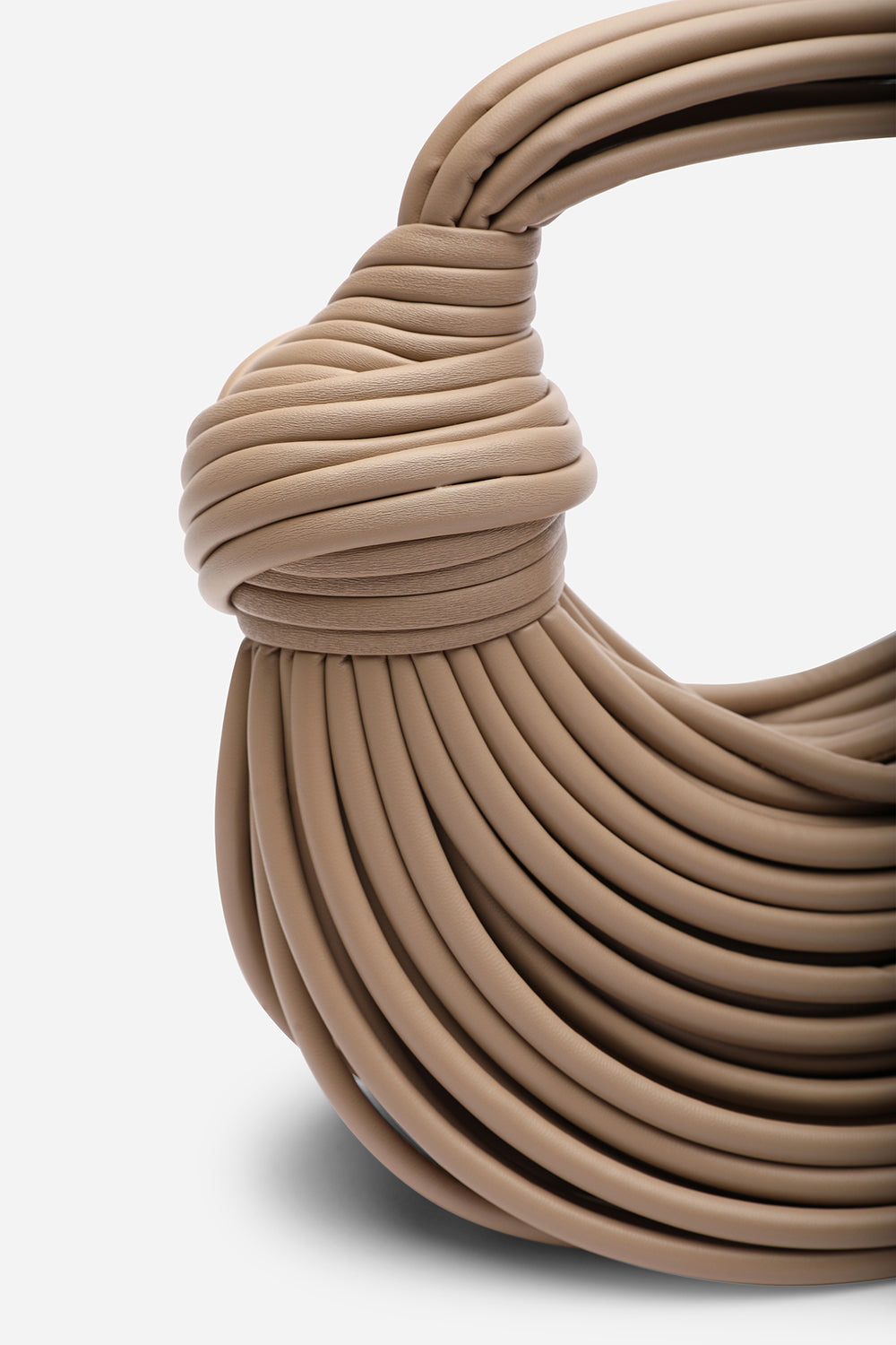 Blossom Curved Beige Metallic Shoulder Bag