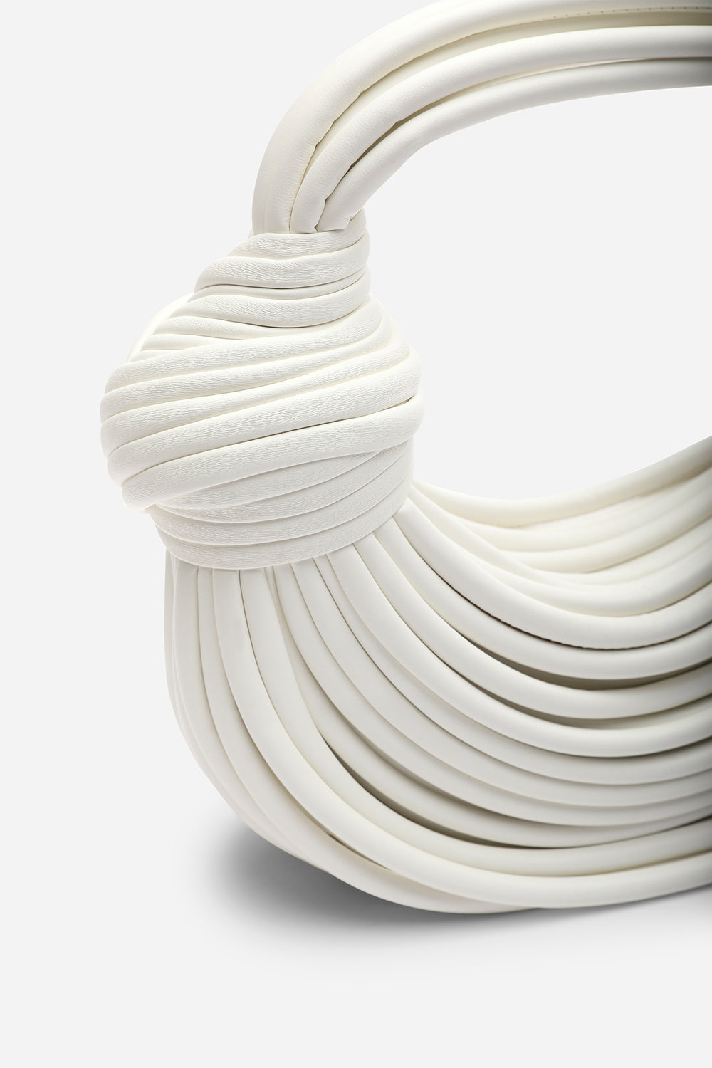 Blossom Curved White Metallic Shoulder Bag