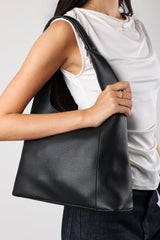 Blush Luxury Black Shoulder Tote Bag With Minimalist Design