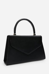 Marina Structured Top Handle Shoulder Bag In Black